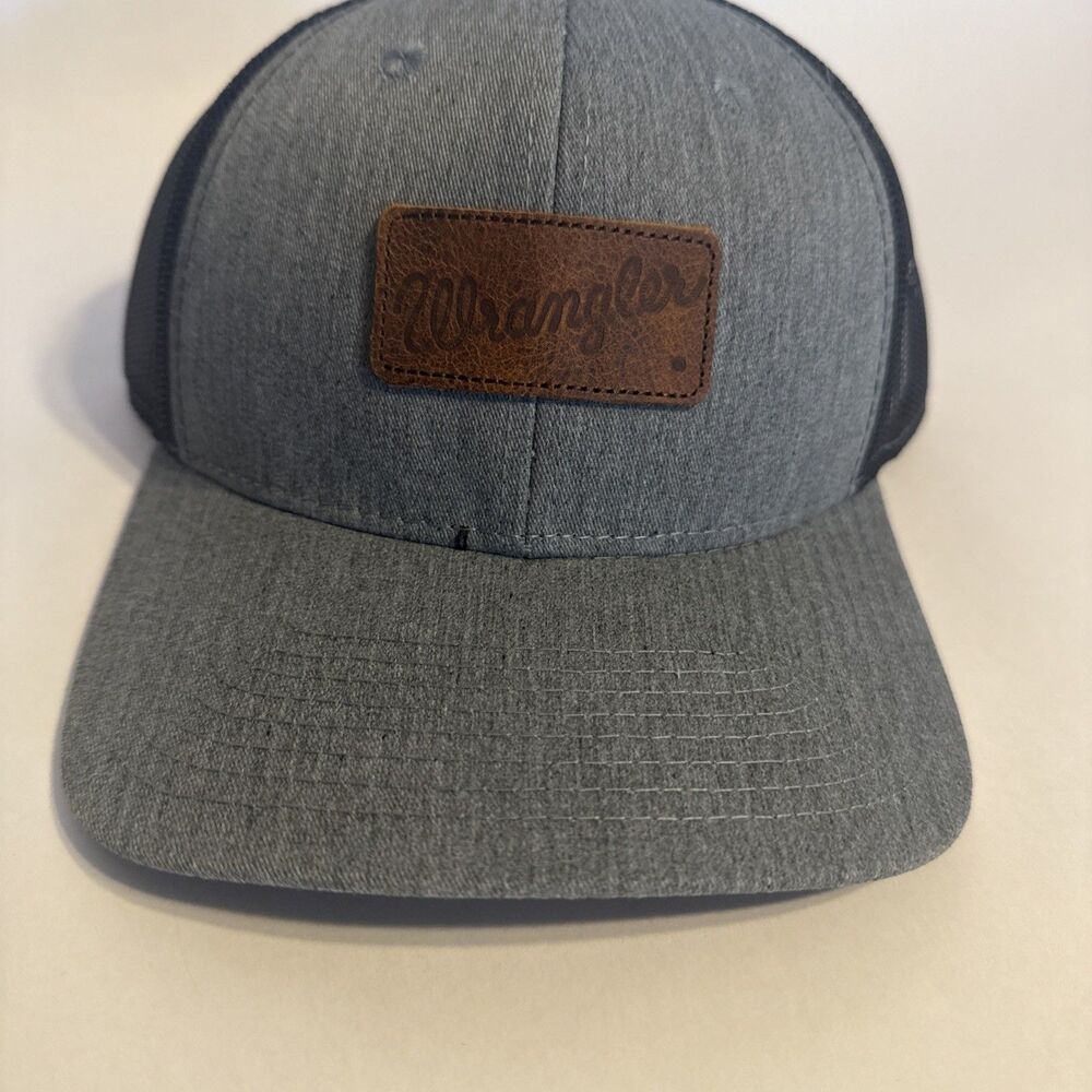 NWT Wrangler Mesh Back Trucker Hat Brown Gray Snapback‎ Western Baseball Cap OS